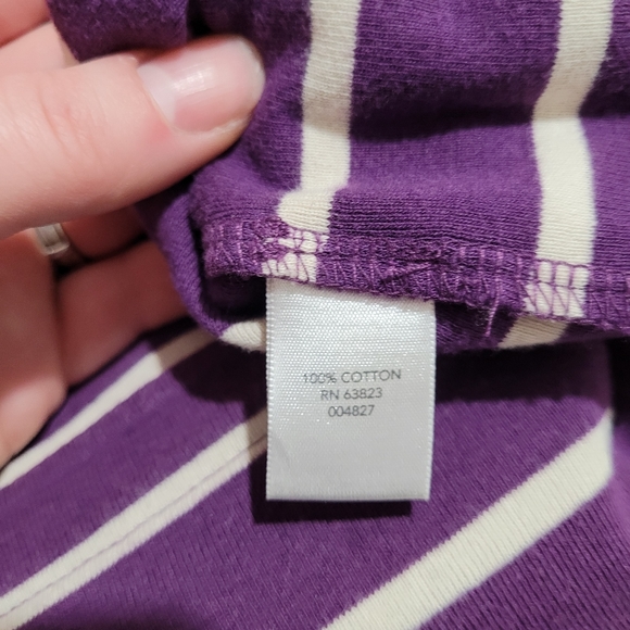 Purple Breton stripe tee shirt - Picture 6 of 8